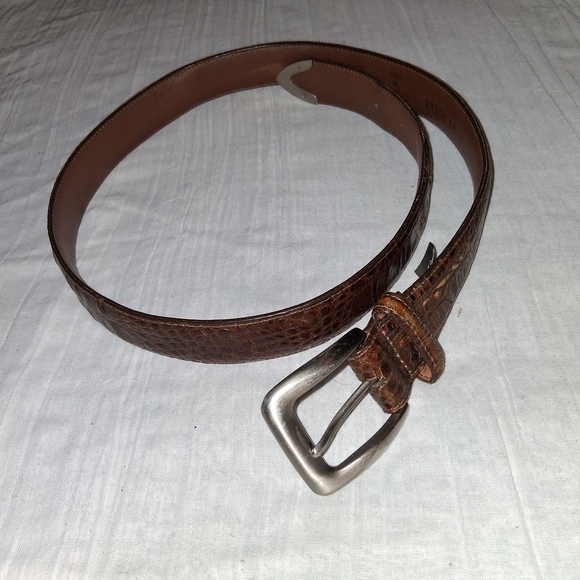 Brighton Brown Leather Belt with Silver Buckle - Picture 4 of 10